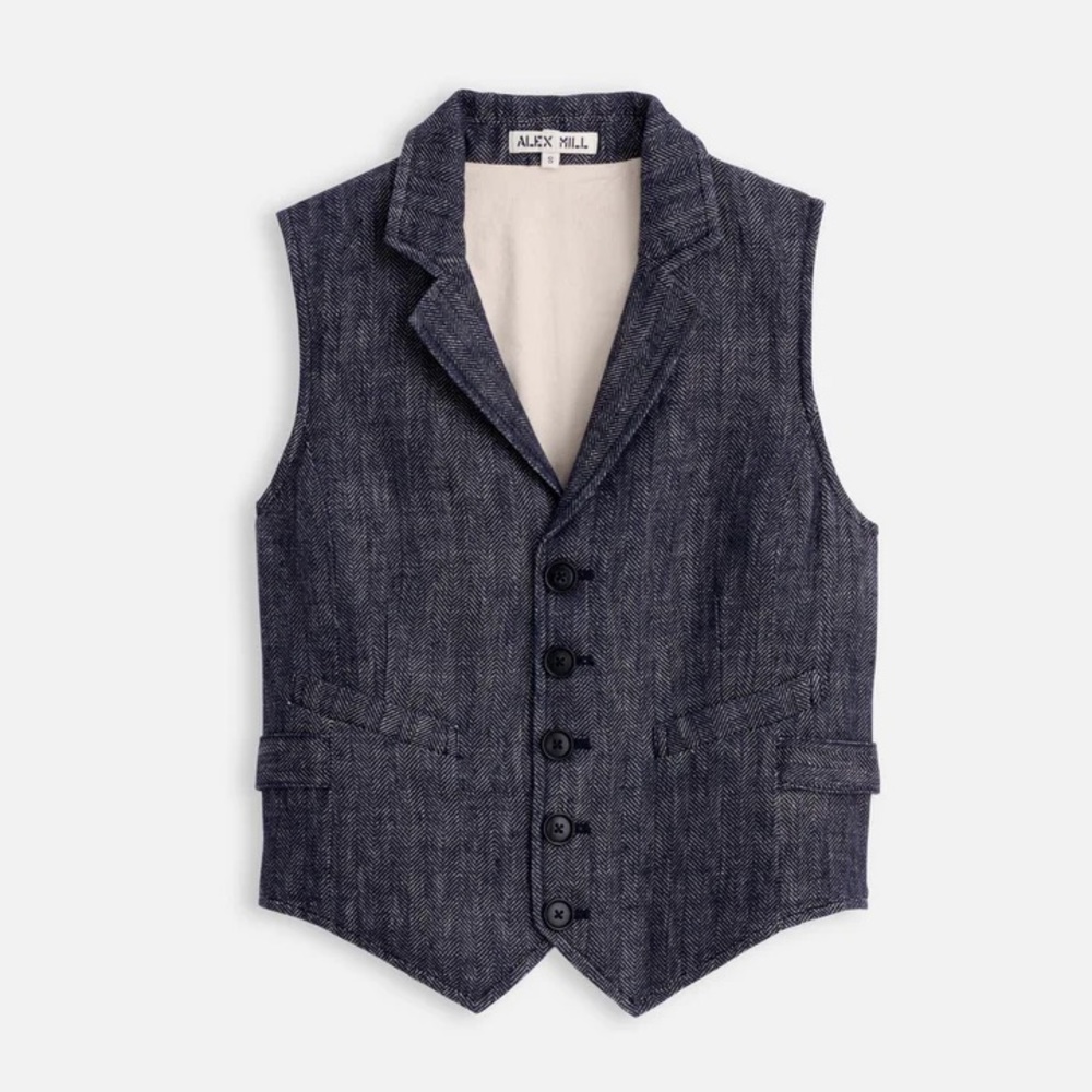NWT Alex Mill, Suitish Vest in Linen Herringbone, XS
